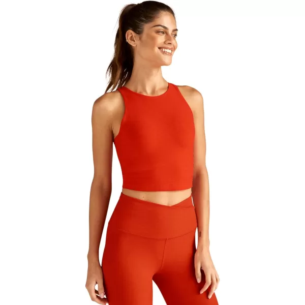 Beyond Yoga Womens Spacedye Refocus Cropped TankFirecracker Red Heather