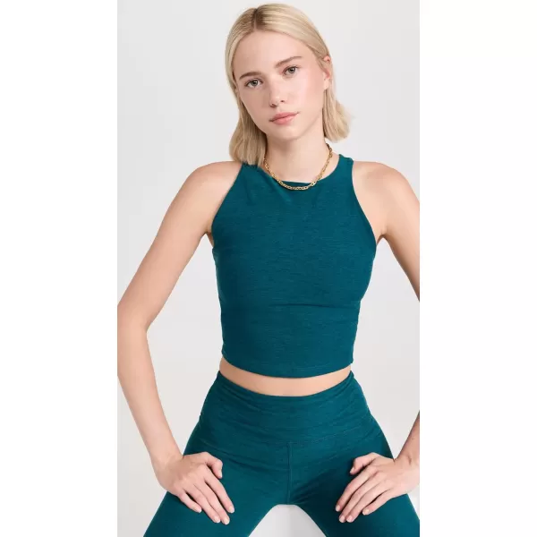 Beyond Yoga Womens Spacedye Refocus Cropped TankLunar Teal Heather