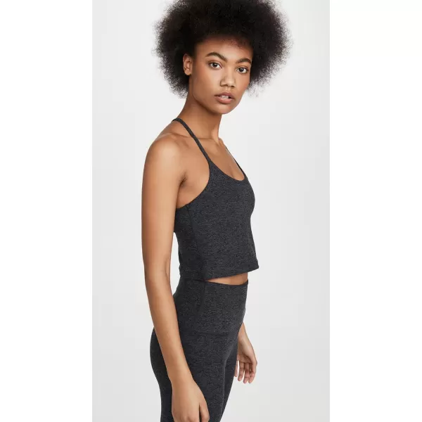 Beyond Yoga Womens Spacedye Slim Racerback Cropped Tank TopBlackCharcoal