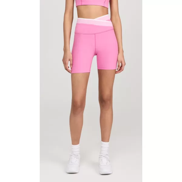 Beyond Yoga Womens Spacedye in The Mix Biker ShortsPink Bloom Heather