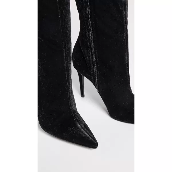 Black Suede Studio Womens Lola Pointy Toe Over The Knee Straight BootsBlack