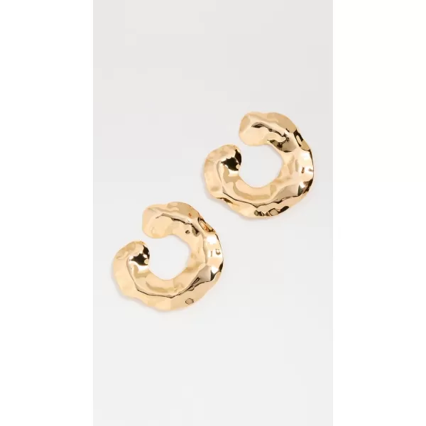 By Adina Eden Womens Curved Dented Loop On The Ear Stud EarringsGold