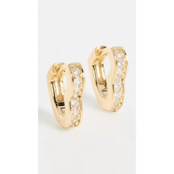 By Adina Eden Womens Cz Open Heart Huggie EarringsGold