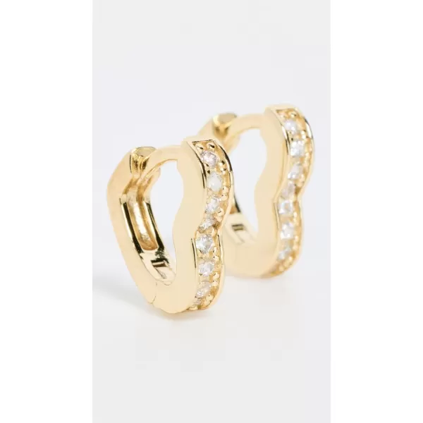 By Adina Eden Womens Cz Open Heart Huggie EarringsGold