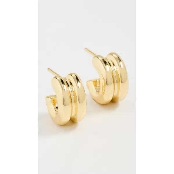 By Adina Eden Womens Double Hollow Open Hoop EarringsGold