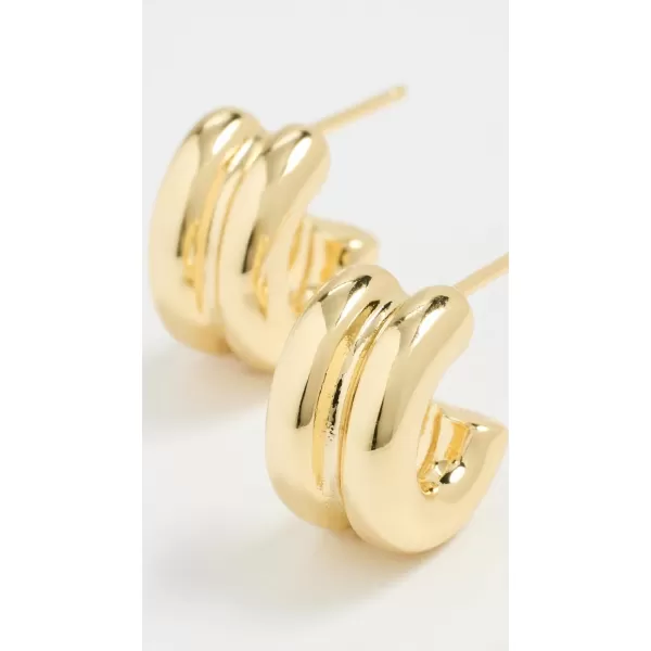 By Adina Eden Womens Double Hollow Open Hoop EarringsGold