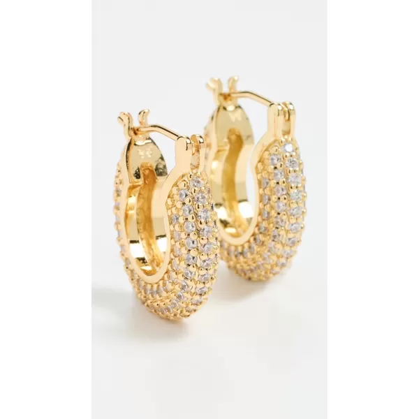 By Adina Eden Womens Mini Chunky Pave Hoop EarringsGold