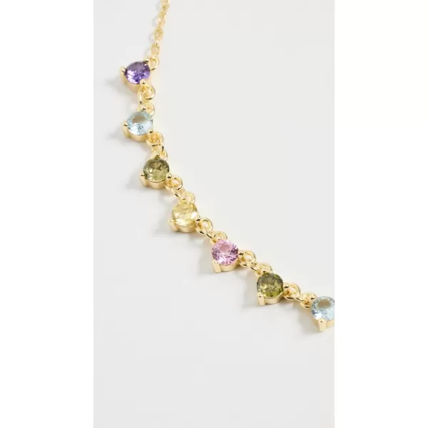 By Adina Eden Womens Multi Colored Graduated Stone Necklacevermeil