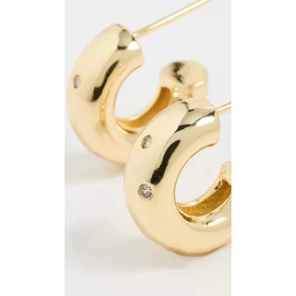 By Adina Eden Womens Open Hollow Hoop EarringsGold