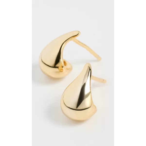 By Adina Eden Womens Solid Curved Teardrop Hoop EarringsGold