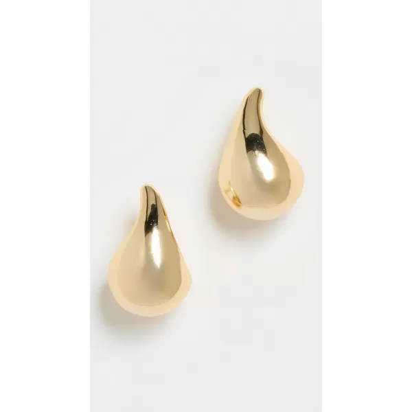 By Adina Eden Womens Solid Curved Teardrop Hoop EarringsGold