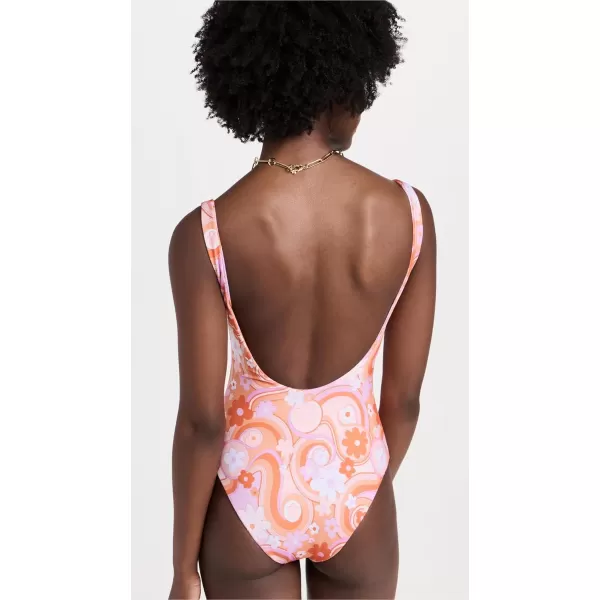 CIN CIN Womens Classic SquareNeck SwimsuitBloom