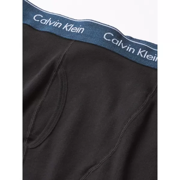 Calvin Klein Mens Cotton Classics 3Pack Boxer BriefBlack Bodies W Lacquer  Riverbed Heather  Riverbed