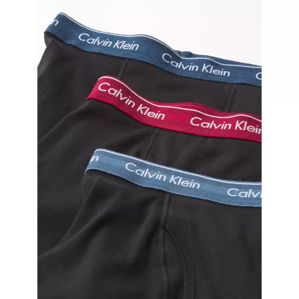 Calvin Klein Mens Cotton Classics 3Pack Boxer BriefBlack Bodies W Lacquer  Riverbed Heather  Riverbed