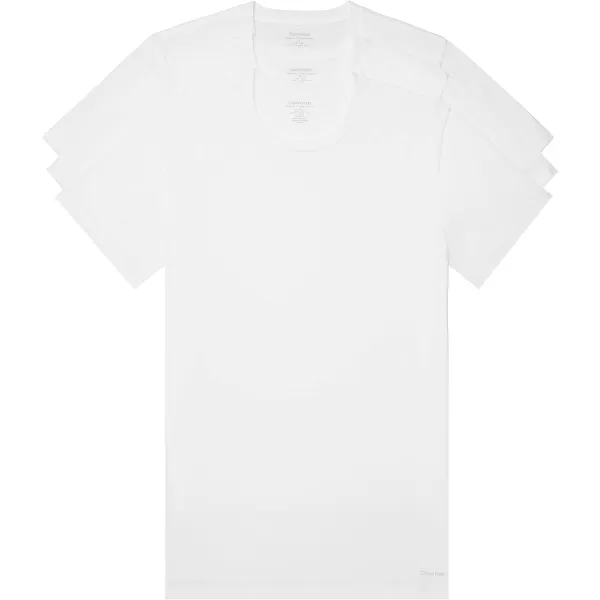 Calvin Klein Mens Cotton Classics 3Pack Undershirts3 White  Crewneck