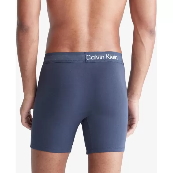 Calvin Klein Mens Cotton Stretch 3Pack Boxer BriefBlack  Speakeasy  Grey Heather