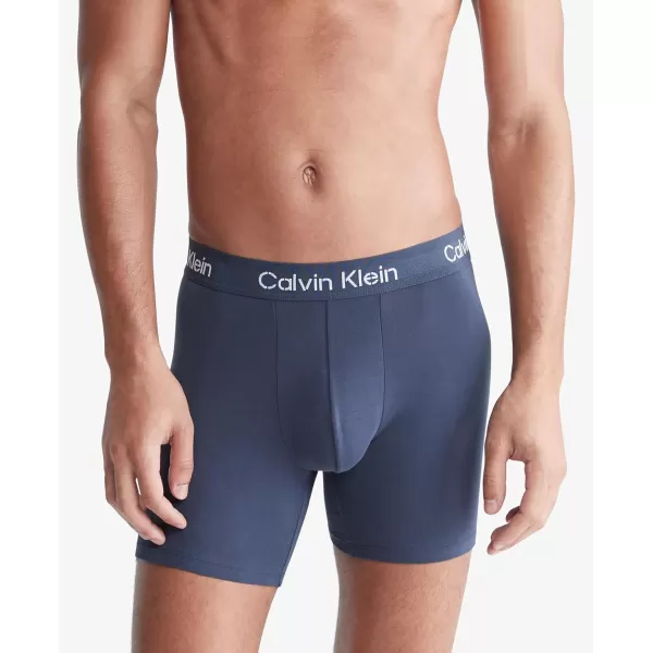 Calvin Klein Mens Cotton Stretch 3Pack Boxer BriefBlack  Speakeasy  Grey Heather