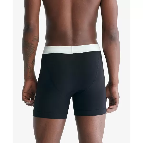 Calvin Klein Mens Cotton Stretch 3Pack Boxer BriefBlack W Dragon Fly  Mudstone  Asphalt Grey