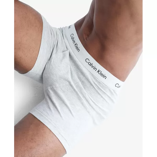 Calvin Klein Mens Cotton Stretch 3Pack Boxer BriefGrey Heather  Rhone  Snow Heather