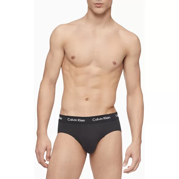 Calvin Klein Mens Cotton Stretch 3Pack Hip Brief3 Black