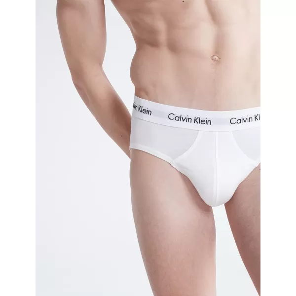 Calvin Klein Mens Cotton Stretch 3Pack Hip BriefGrey Black White