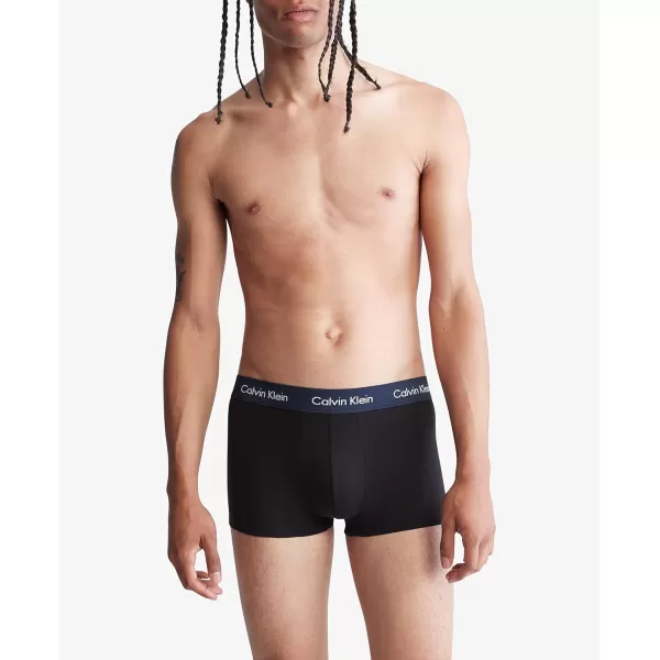 Calvin Klein Mens Cotton Stretch Low Rise TrunksBlack Bodies W Shoreline Clay Travertine