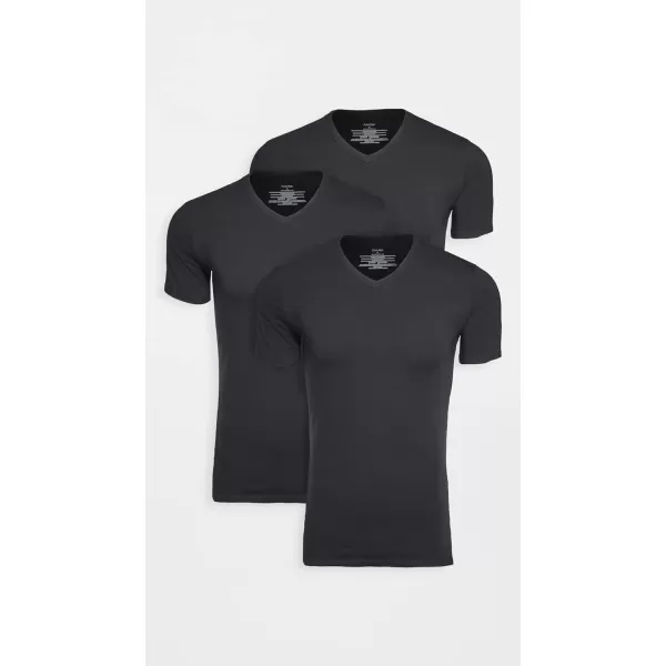 Calvin Klein Mens Cotton Stretch Undershirt Packs3 Black  Vneck