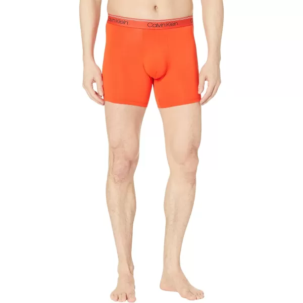 Calvin Klein Mens Micro Stretch 3Pack Boxer BriefAsphalt Grey Mudstone Acid Orange