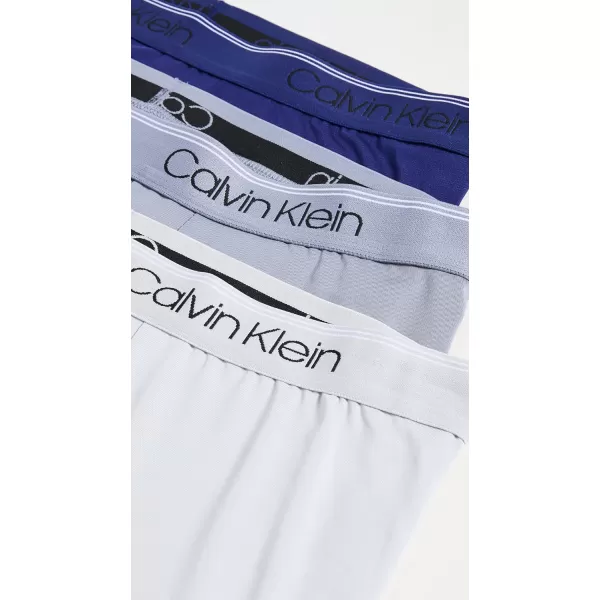 Calvin Klein Mens Micro Stretch 3Pack Boxer BriefBayou Blue Antique Grey Durango Blue