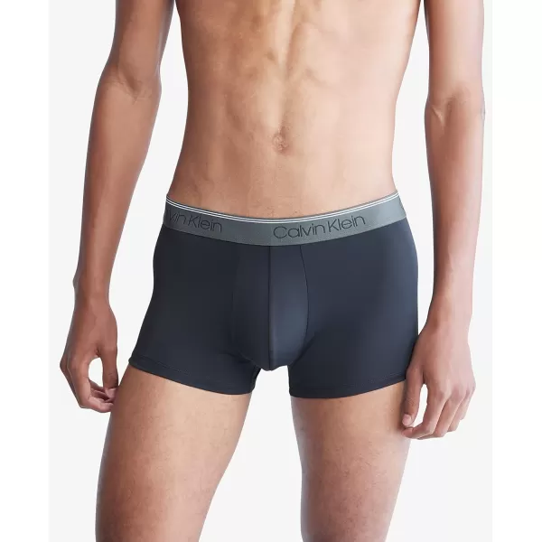 Calvin Klein Mens Micro Stretch 3Pack Low Rise TrunkBlack Bodies W Olive Tapioca Legion Blue Wbs