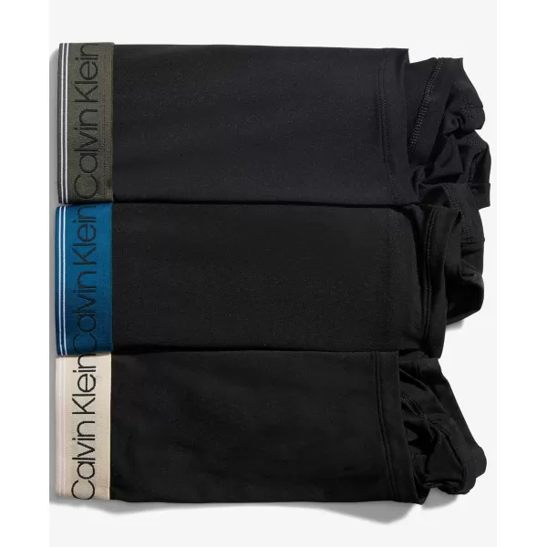 Calvin Klein Mens Micro Stretch 3Pack Low Rise TrunkBlack Bodies W Olive Tapioca Legion Blue Wbs