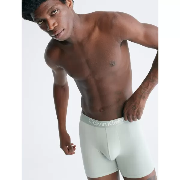 Calvin Klein Mens Ultra Soft Modern Modal Boxer BriefNatural Gray Spring Onion Frosted Fern