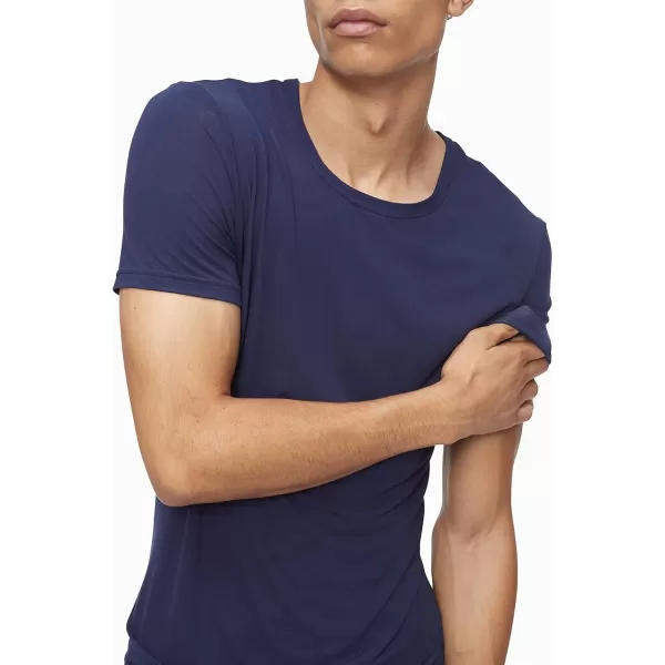 Calvin Klein Mens UltraSoft Modern Modal Lounge Crewneck TShirtBlue Shadow