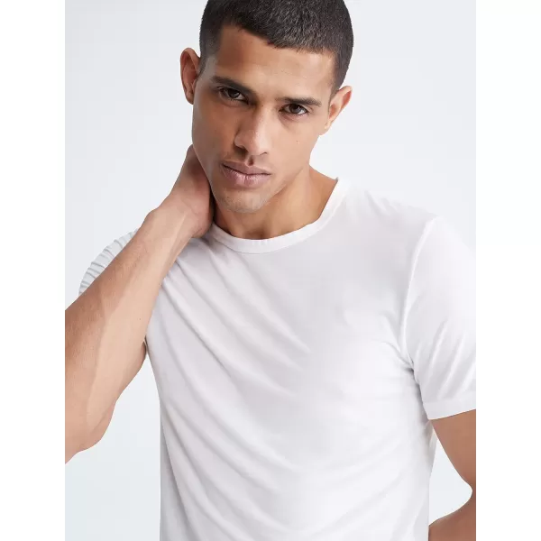 Calvin Klein Mens UltraSoft Modern Modal Lounge Crewneck TShirtWhite