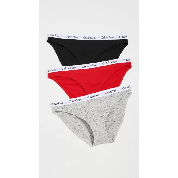 Calvin Klein Underwear Womens Carousel Bikini 3 PackBlackSpeckle HeatherRouge