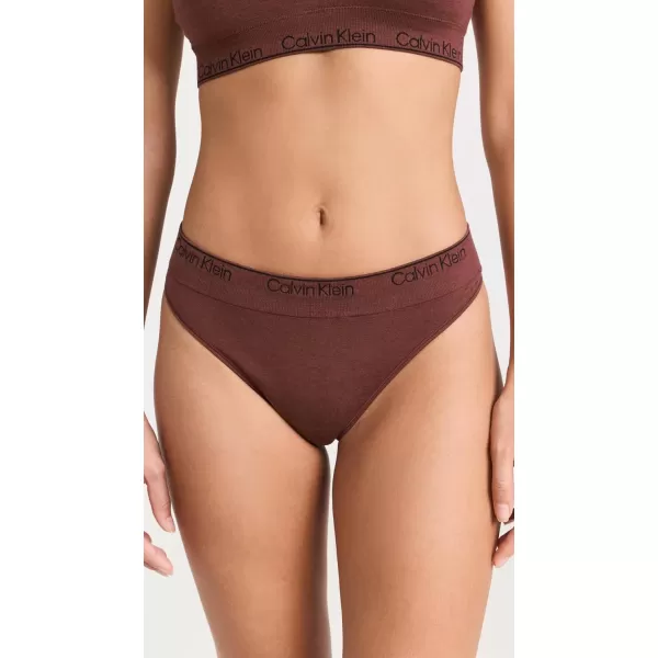 Calvin Klein Underwear Womens Modern Cotton Naturals ThongRum Raisin