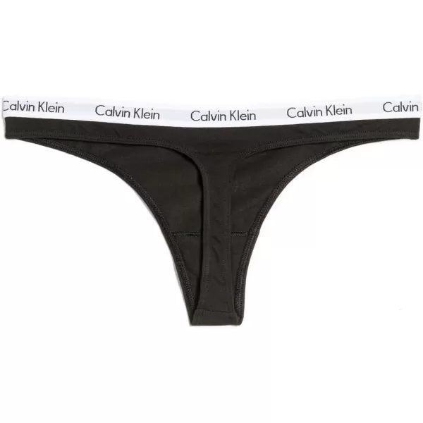 Calvin Klein Womens Carousel Logo Cotton Stretch Thong Panties MultipackBlackBlackBlack