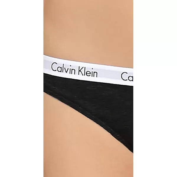 Calvin Klein Womens Carousel Logo Cotton Stretch Thong Panties MultipackBlackBlackBlack