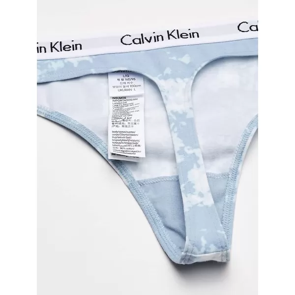 Calvin Klein Womens Carousel Logo Cotton Thong Multipack Panty3 Gry HtrScorched DnmMorongo Clouds Blue Fog