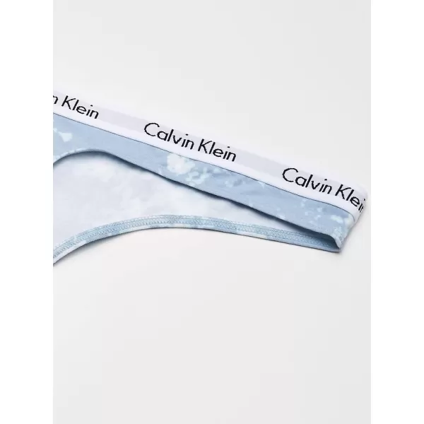 Calvin Klein Womens Carousel Logo Cotton Thong Multipack Panty3 Gry HtrScorched DnmMorongo Clouds Blue Fog