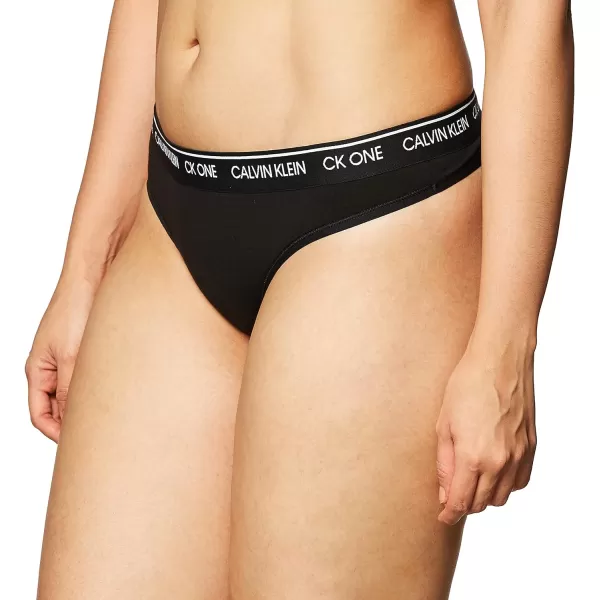 Calvin Klein Womens Ck One Cotton Thong PantyBlack