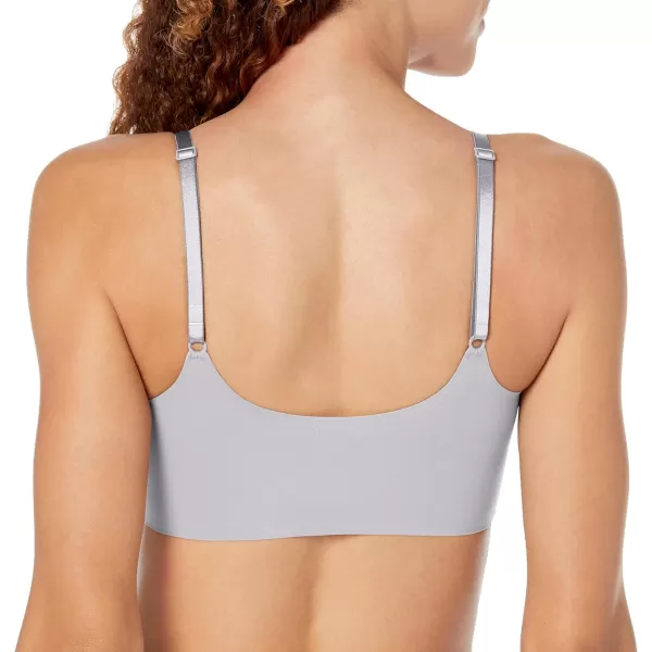 Calvin Klein Womens Invisibles Comfort Seamless Adjustable Skinny Strap Bralette BraDapple Gray