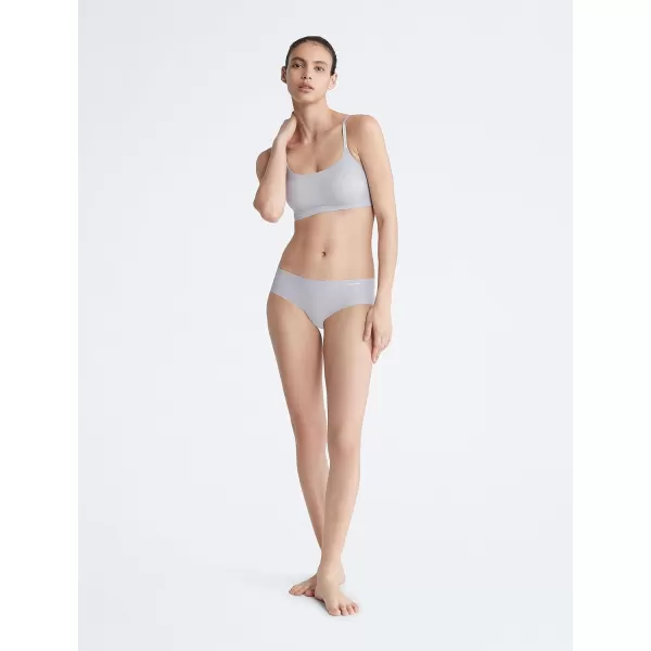 Calvin Klein Womens Invisibles Comfort Seamless Adjustable Skinny Strap Bralette BraDapple Gray