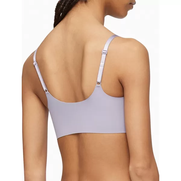 Calvin Klein Womens Invisibles Comfort Seamless Adjustable Skinny Strap Bralette BraPurple Essence