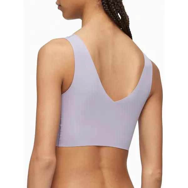 Calvin Klein Womens Invisibles Comfort Seamless Lightly Lined V Neck Bralette BraPurple Essence