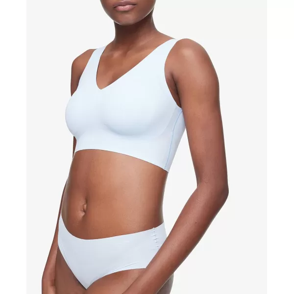 Calvin Klein Womens Invisibles Comfort Seamless Lightly Lined V Neck Bralette BraRain Dance