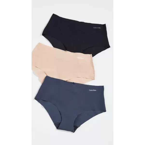 Calvin Klein Womens Invisibles Hipster Multipack PantySpeakeasyLight CaramelBlack