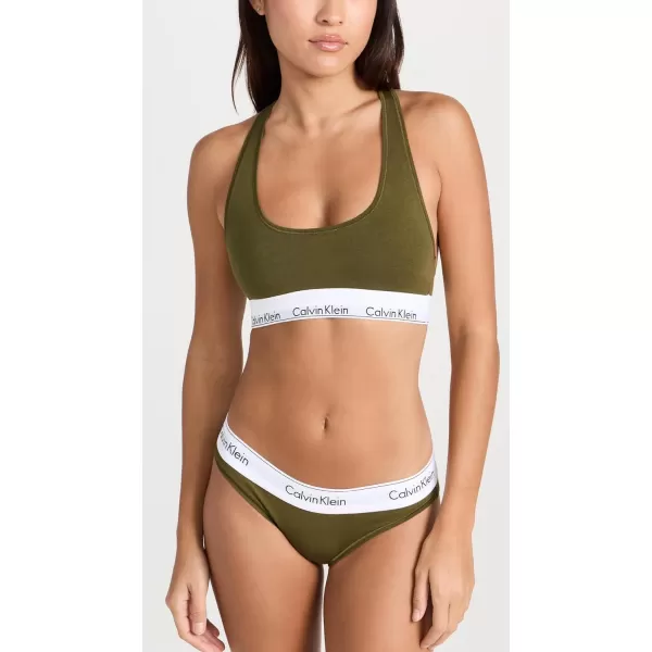 Calvin Klein Womens Modern Cotton BraletteDark Olive