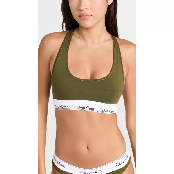 Calvin Klein Womens Modern Cotton BraletteDark Olive