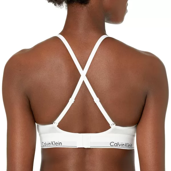 Calvin Klein Womens Modern Cotton Lightly Lined Triangle Wireless BraletteWhite